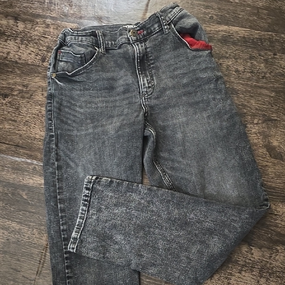 WRANGLERS Gray Boys Jeans Sz 16 Husky Adjustable‎ Waist